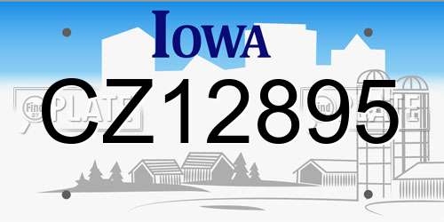 CZ12895 Iowa License Plate