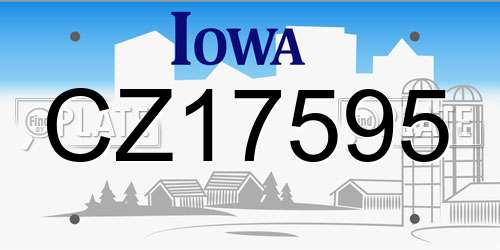 CZ17595 Iowa License Plate