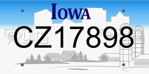CZ17898 Iowa License Plate
