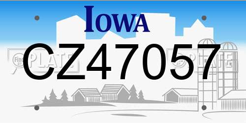 CZ47057 Iowa License Plate