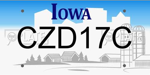 CZD17C Iowa License Plate