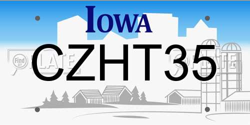 CZHT35 Iowa License Plate