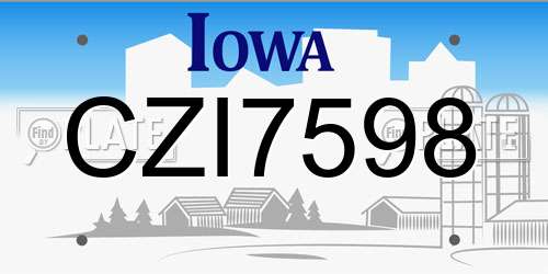 CZI7598 Iowa License Plate