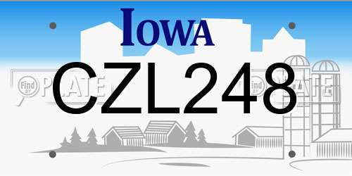 CZL248 Iowa License Plate