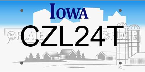 CZL24T Iowa License Plate