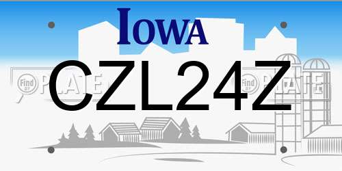 CZL24Z Iowa License Plate