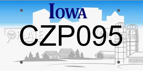 CZP095 Iowa License Plate