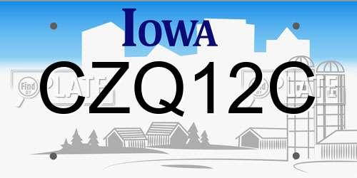 CZQ12C Iowa License Plate