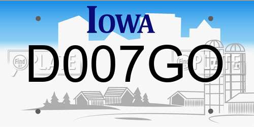D007GO Iowa License Plate