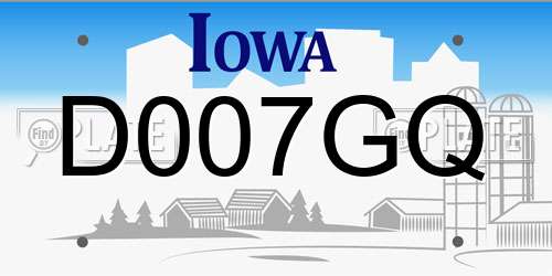 D007GQ Iowa License Plate
