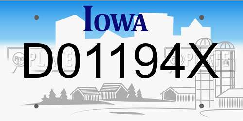 D01194X Iowa License Plate