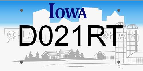 D021RT Iowa License Plate