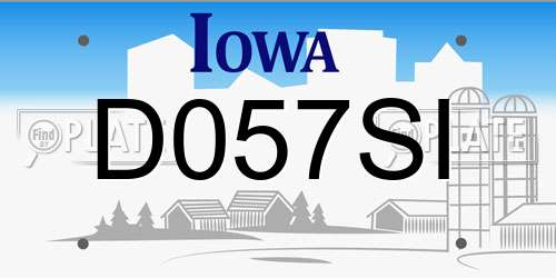 D057SI Iowa License Plate