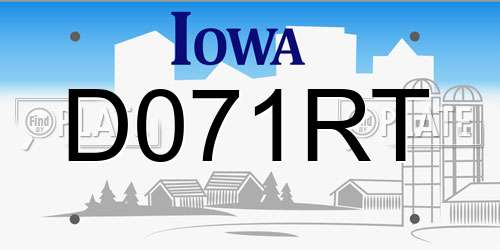 D071RT Iowa License Plate