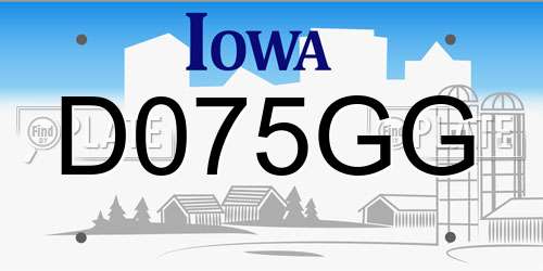 D075GG Iowa License Plate