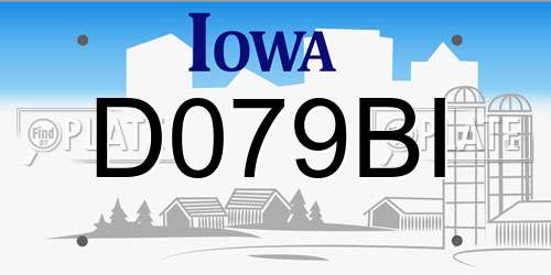 D079BI Iowa License Plate