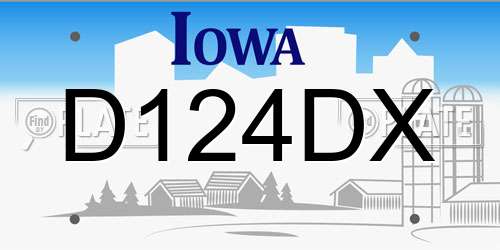 D124DX Iowa License Plate