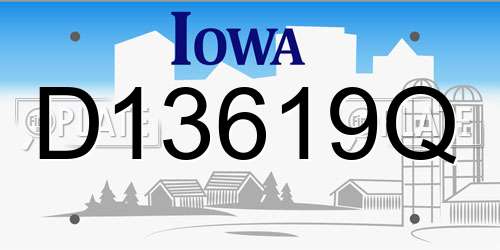 D13619Q Iowa License Plate