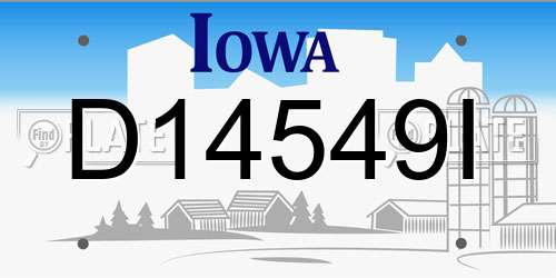 D14549I Iowa License Plate