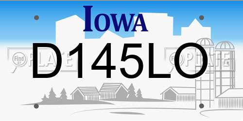 D145LO Iowa License Plate