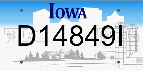 D14849I Iowa License Plate
