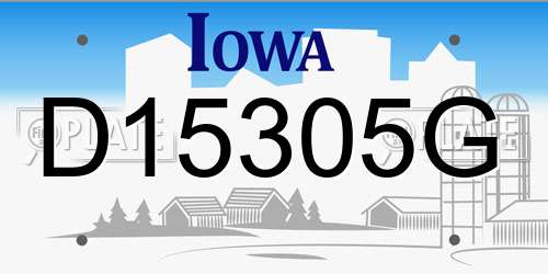 D15305G Iowa License Plate