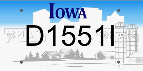 D1551I Iowa License Plate