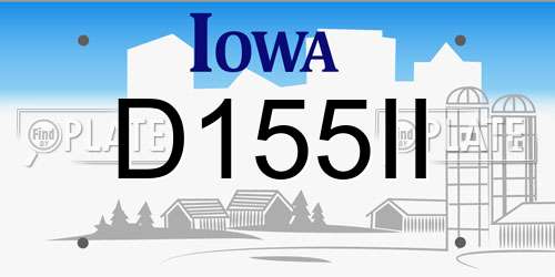D155II Iowa License Plate