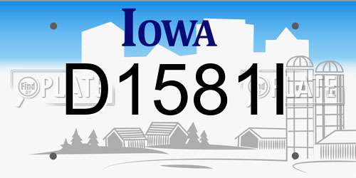 D1581I Iowa License Plate