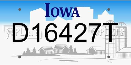 D16427T Iowa License Plate