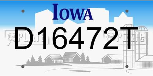 D16472T Iowa License Plate