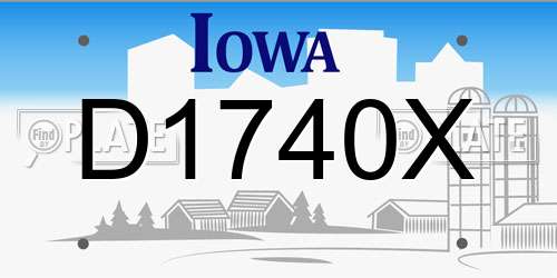 D1740X Iowa License Plate