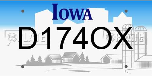 D174OX Iowa License Plate