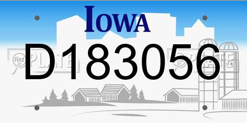 D183056 Iowa License Plate