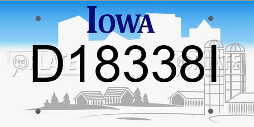 D18338I Iowa License Plate