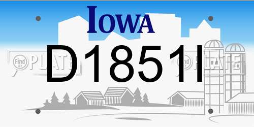 D1851I Iowa License Plate