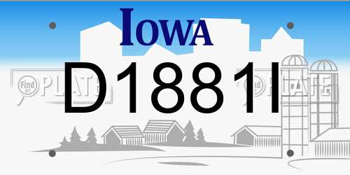 D1881I Iowa License Plate