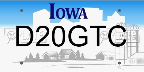 D20GTC Iowa License Plate