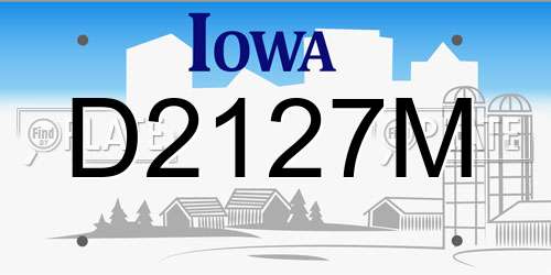 D2127M Iowa License Plate