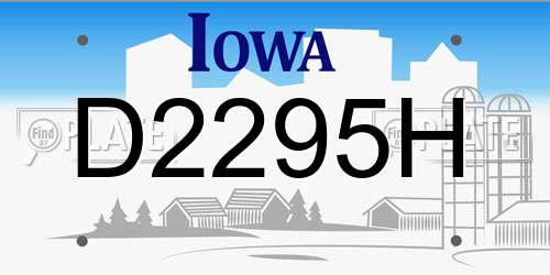 D2295H Iowa License Plate