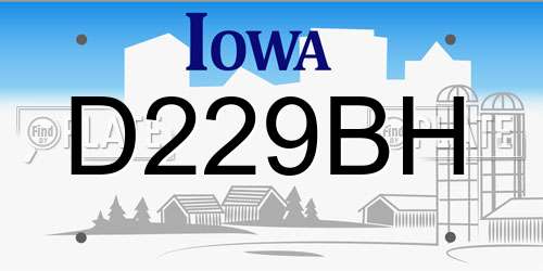 D229BH Iowa License Plate
