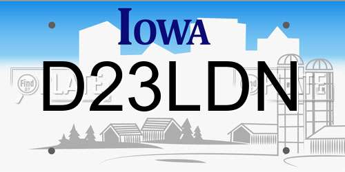 D23LDN Iowa License Plate