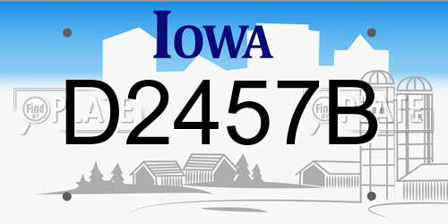 D2457B Iowa License Plate