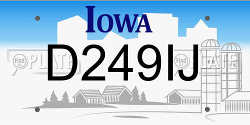 D249IJ Iowa License Plate