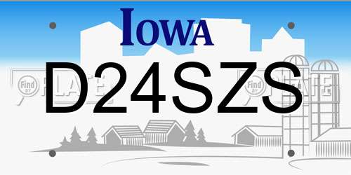 D24SZS Iowa License Plate