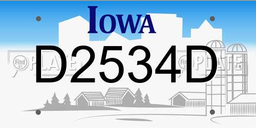 D2534D Iowa License Plate