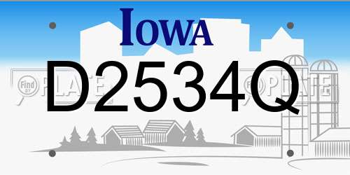 D2534Q Iowa License Plate