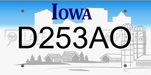 D253AO Iowa License Plate