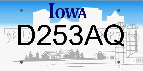 D253AQ Iowa License Plate