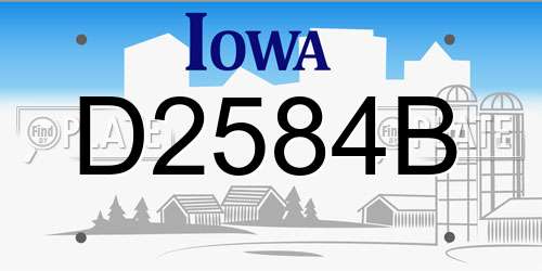 D2584B Iowa License Plate